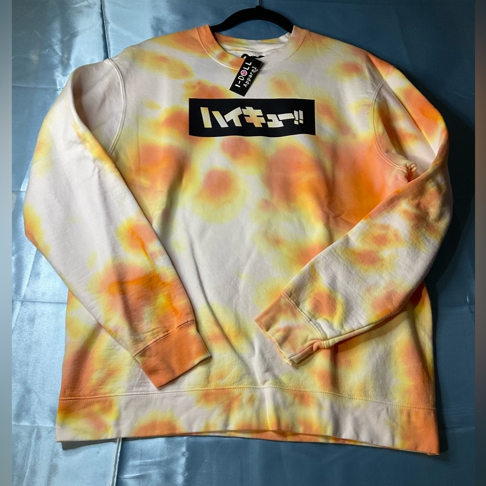 I-DOLL Orange and Yellow Tie-Dye Sweatshirt